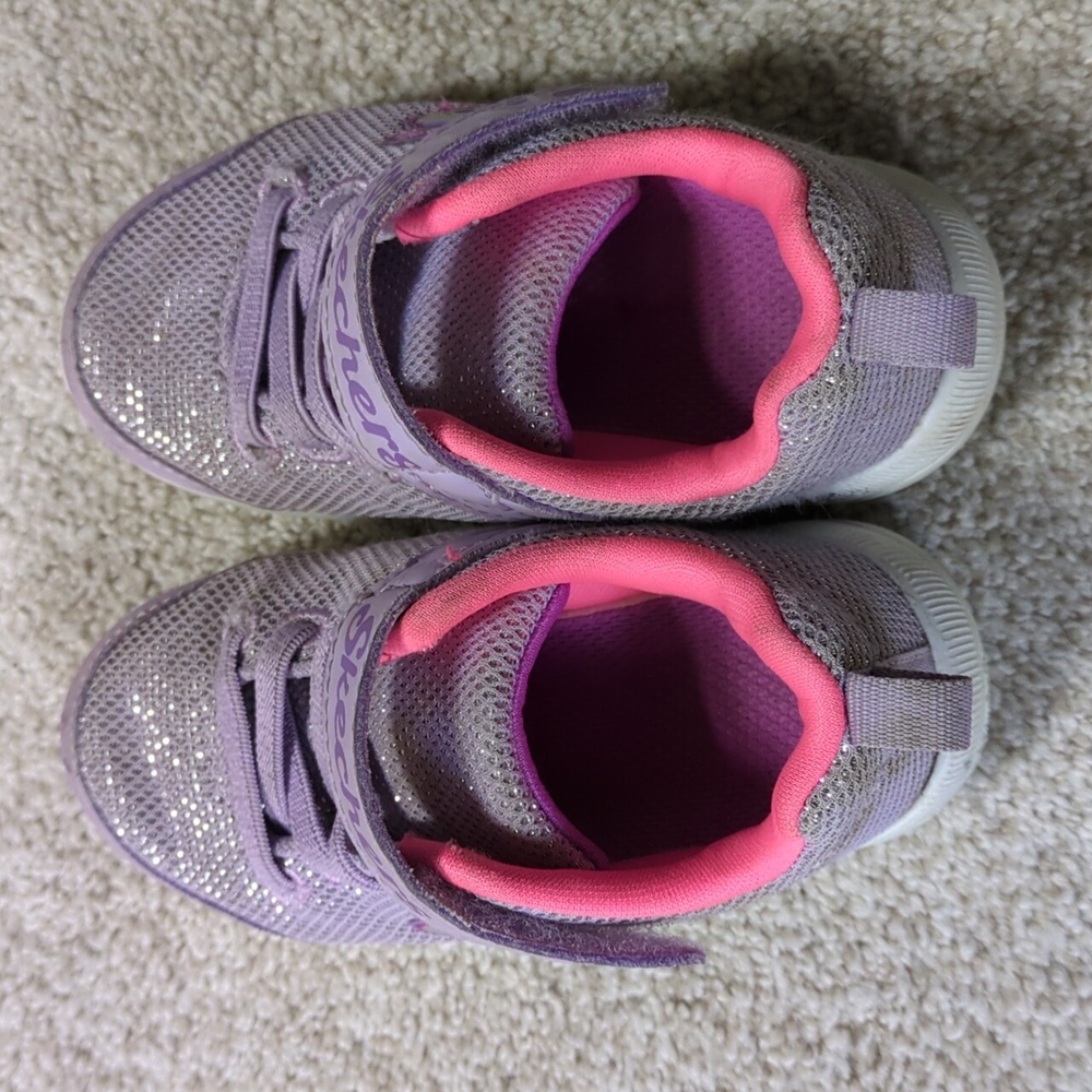 Skechers Sparkly Purple and Pink Tennis Shoes - Picture 3 of 5